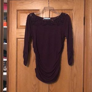 NWOT Lace detailed cinched shirt